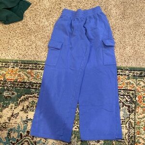 Blue cargo sweatpants for sale